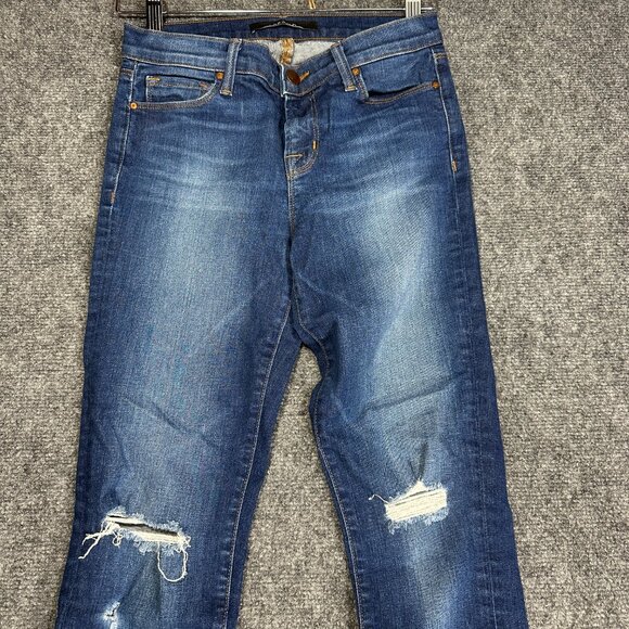 J Brand Jeans Womens 26 Alta Capri Cotton Stretch Distressed Knees Holes - Picture 7 of 11